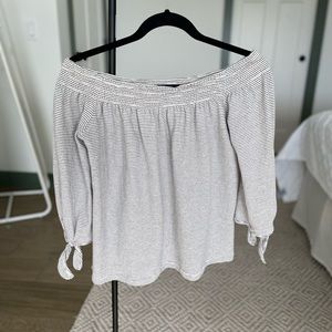Lucky Brand striped off the shoulder shirt.
